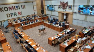 Suasana Ruang Rapat Pleno Capim dan Dewas KPK di Ruang Rapat Komisi III DPR RI